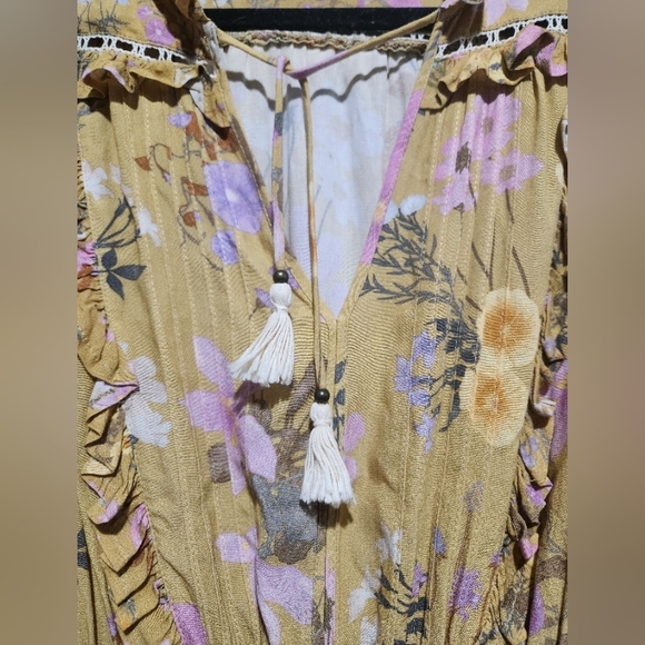 Spell and the Gypsy Yellow Ruffled Tiered Sundress Size Medium - Picture 8 of 16